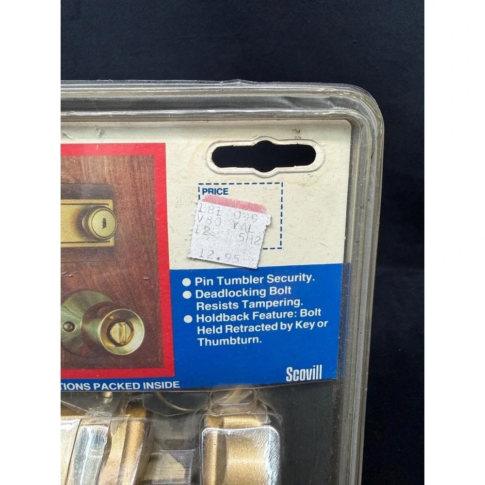 Yale Security Latchlock V80 Cylinder/Thumbturn Brass Finish NOS Vintage Lock